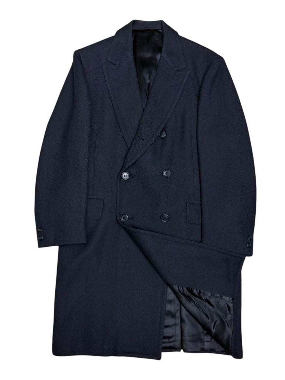 HOLT RENFREW WOOL Pea Coat Winter Vintage 90s Luxury Business Coat Mens Medium